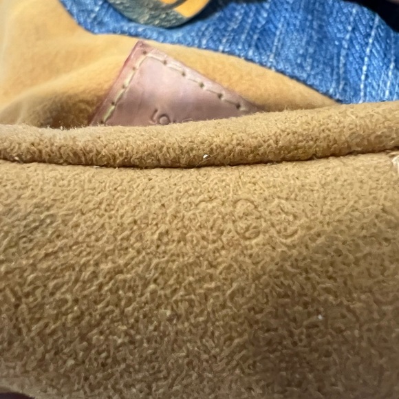 Louis Vuitton |Monogram Denim Pleaty Bag|Blue Vachetta Trim Handbag Authentic - Picture 12 of 17